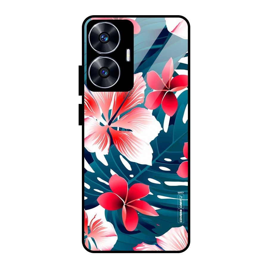 Flower design Glass Back Case for realme C55