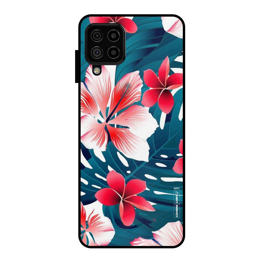 Flower design Metal Back Case for Galaxy A22 4G