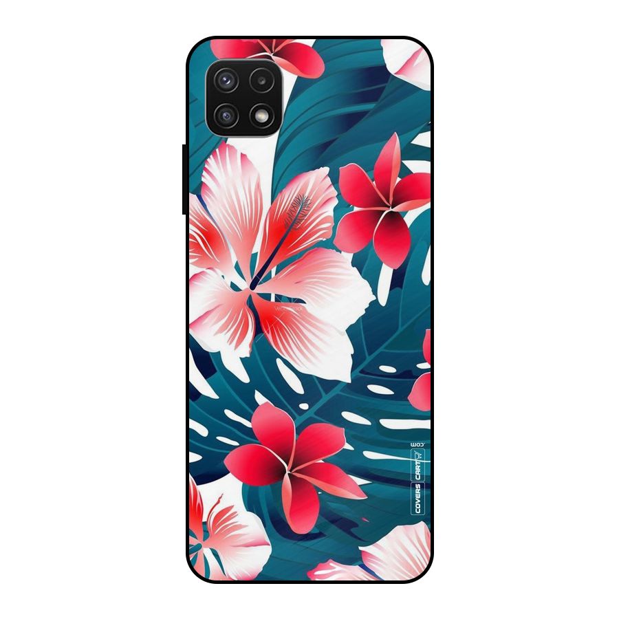 Flower design Metal Back Case for Galaxy A22 5G