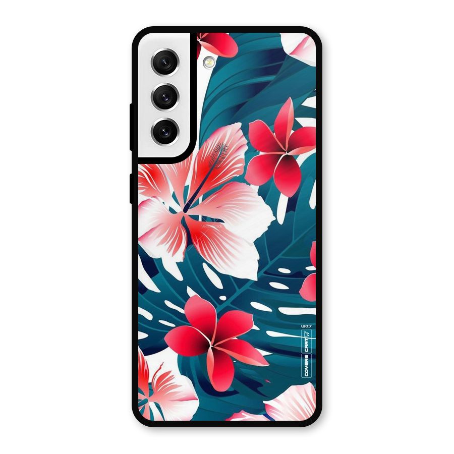 Flower design Metal Back Case for Galaxy S21 FE 5G