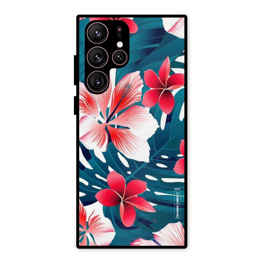 Flower design Metal Back Case for Galaxy S22 Ultra 5G