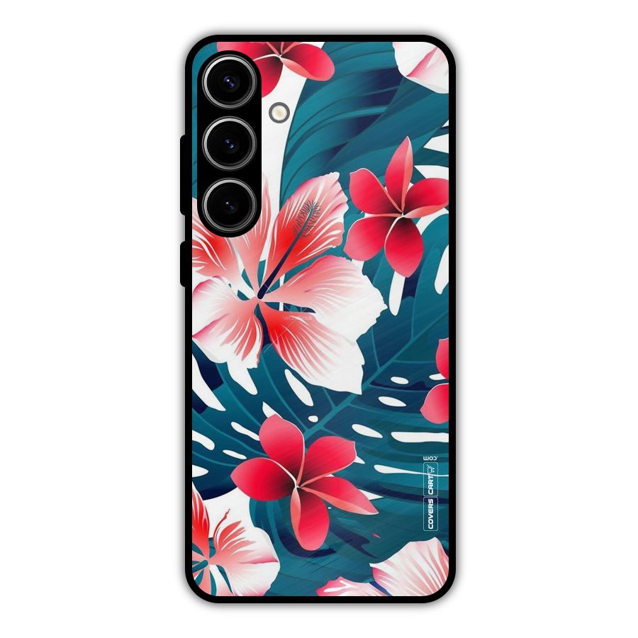Flower design Metal Back Case for Galaxy S24 Plus