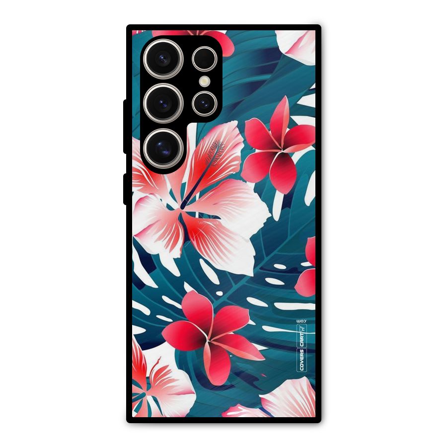 Flower design Metal Back Case for Galaxy S24 Ultra