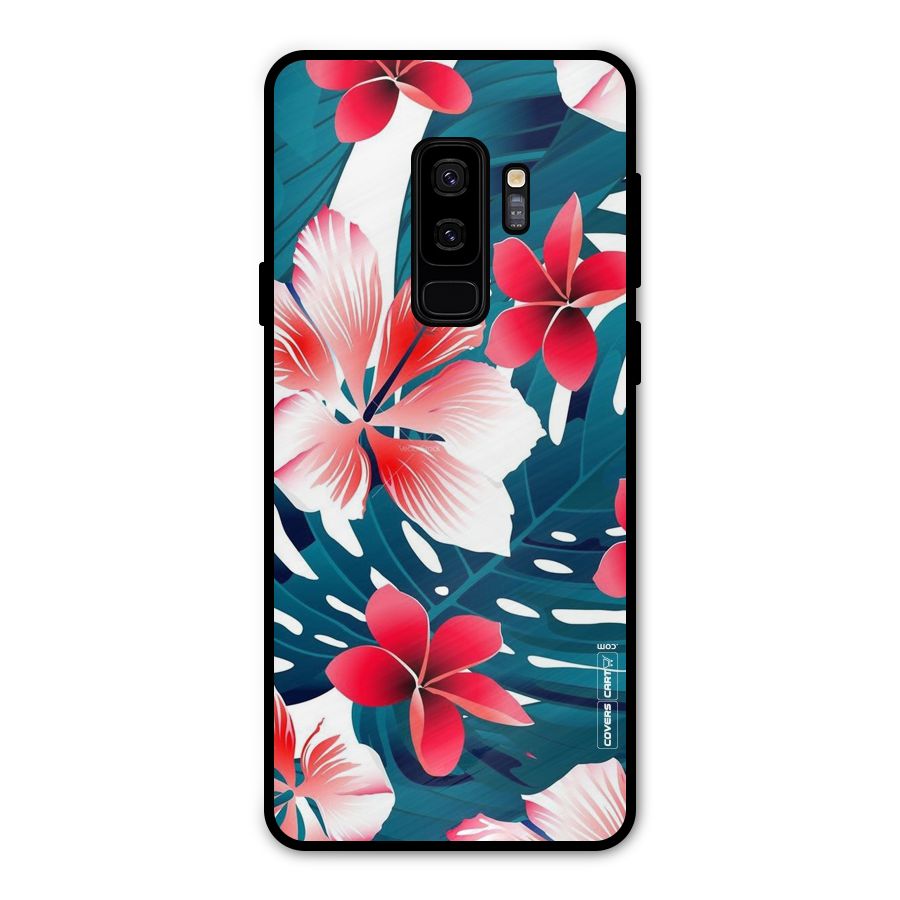 Flower design Metal Back Case for Galaxy S9 Plus
