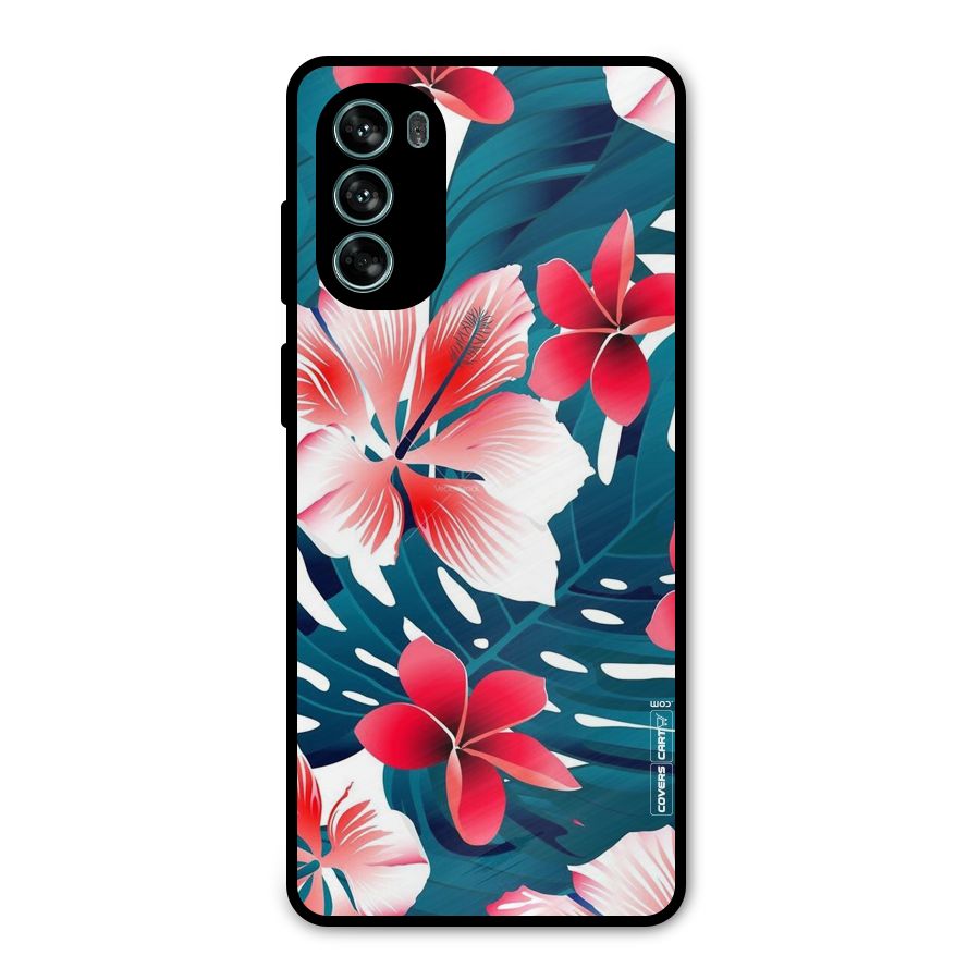 Flower design Metal Back Case for Moto G62