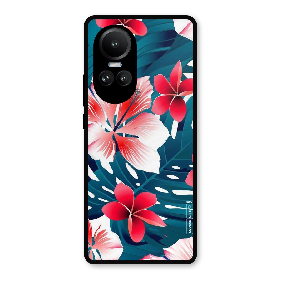 Flower design Metal Back Case for Oppo Reno10 Pro