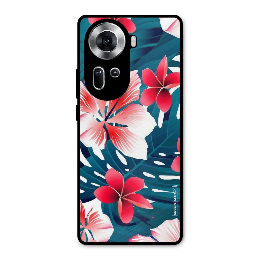 Flower design Metal Back Case for Oppo Reno11 5G