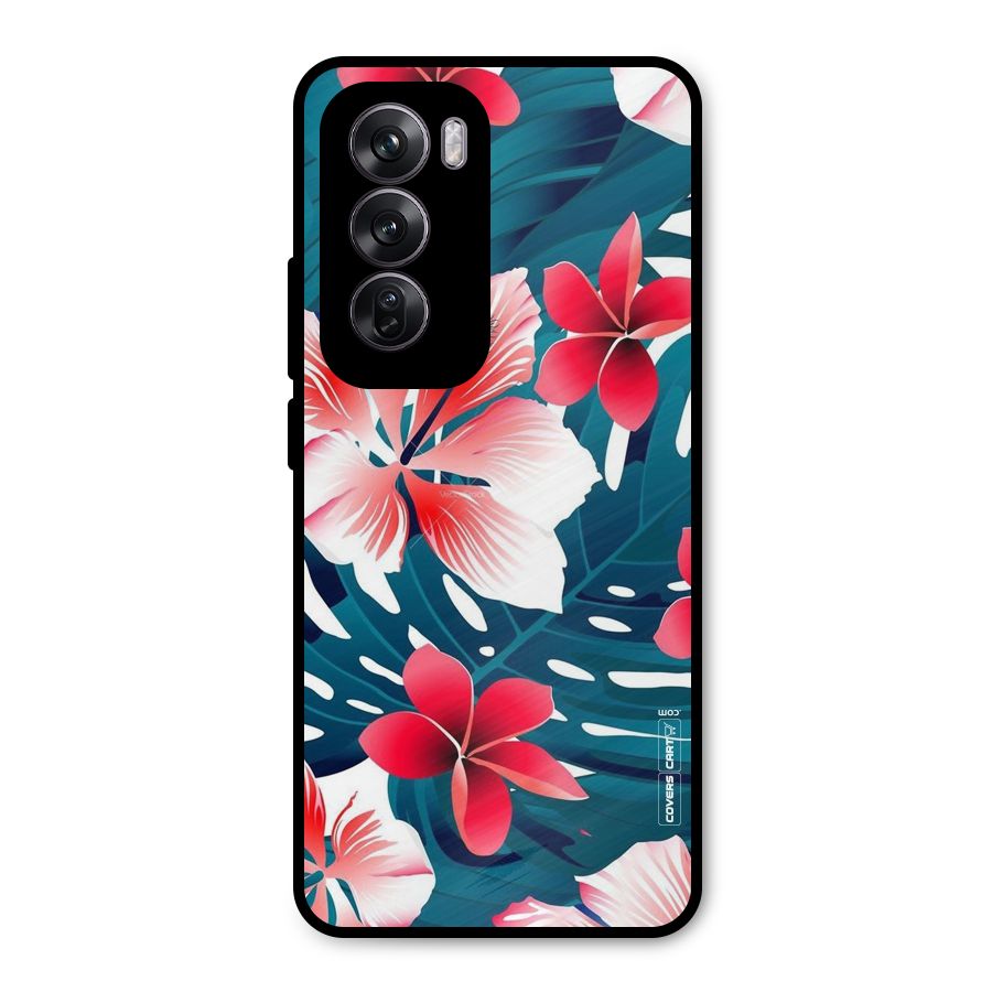 Flower design Metal Back Case for Oppo Reno12 Pro