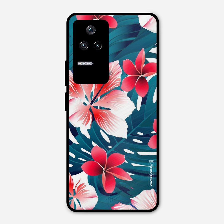 Flower design Metal Back Case for Poco F4 5G