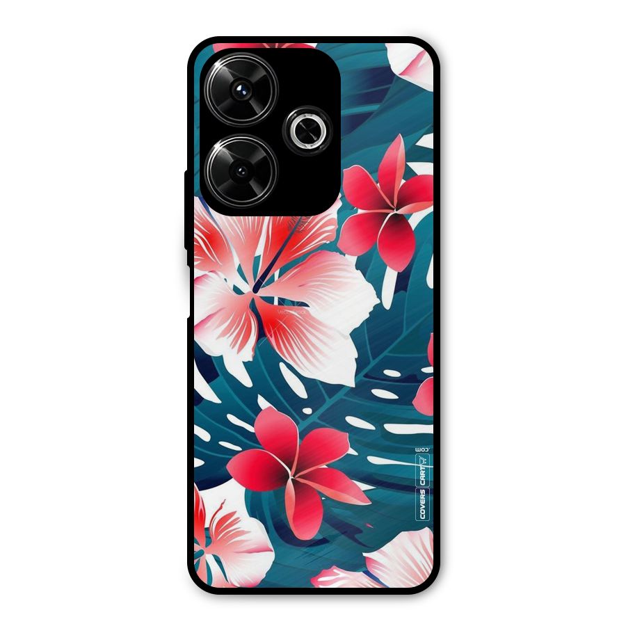 Flower design Metal Back Case for Poco M6 Plus