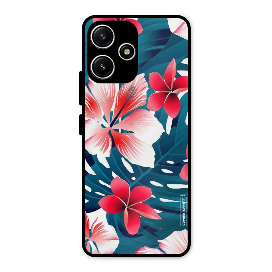 Flower design Metal Back Case for Poco M6 Pro