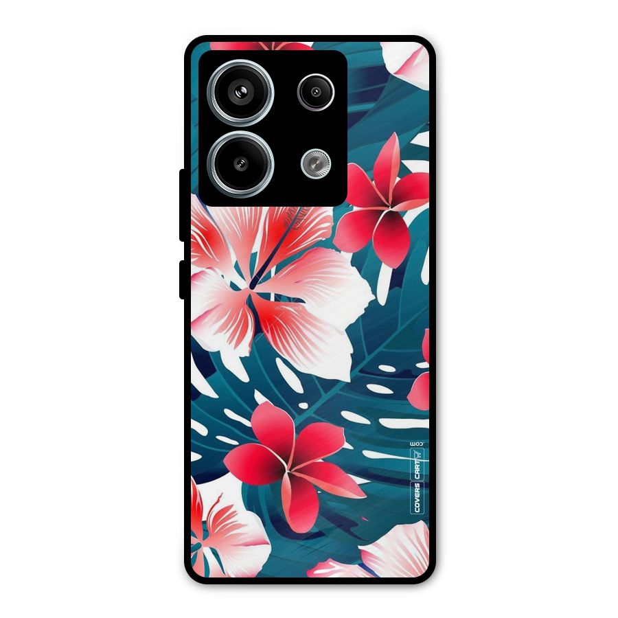 Flower design Metal Back Case for Redmi Note 13 Pro 5G