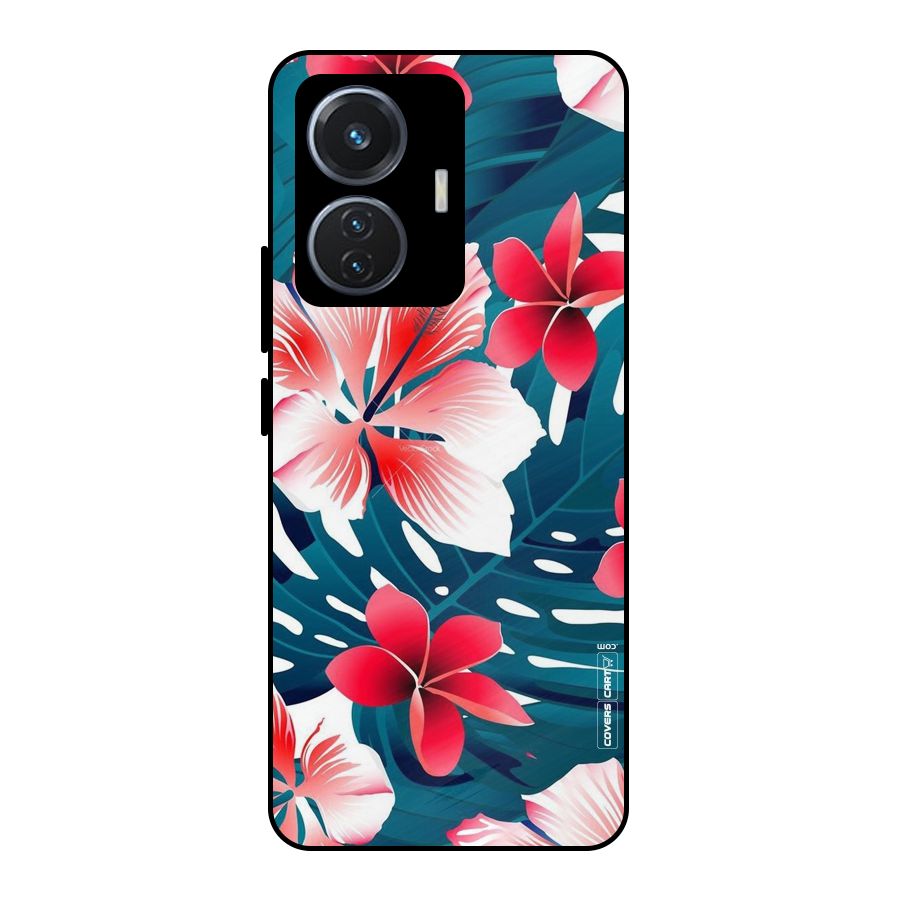 Flower design Metal Back Case for Vivo T1 44W
