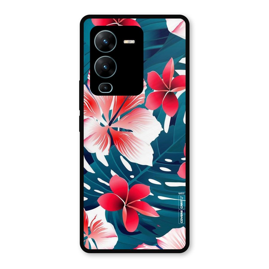 Flower design Metal Back Case for Vivo V25 Pro