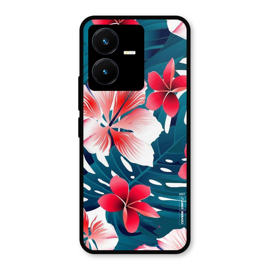Flower design Metal Back Case for Vivo Y22