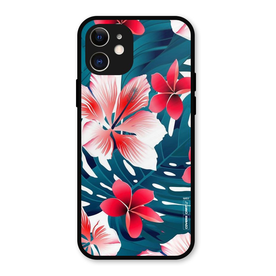 Flower design Metal Back Case for iPhone 12
