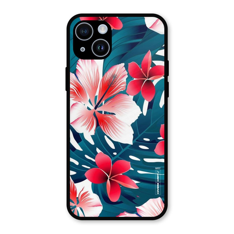 Flower design Metal Back Case for iPhone 14