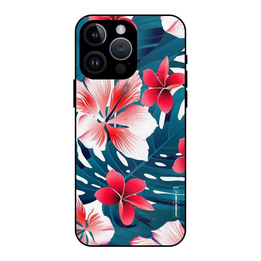 Flower design Metal Back Case for iPhone 14 Pro Max