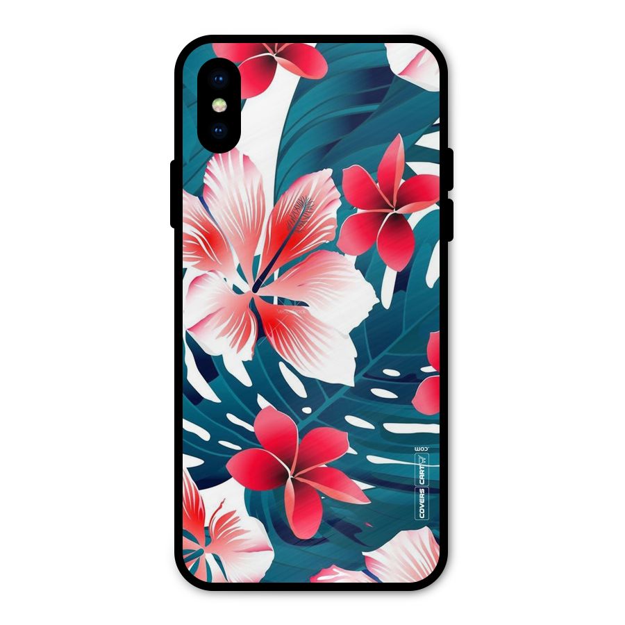 Flower design Metal Back Case for iPhone X