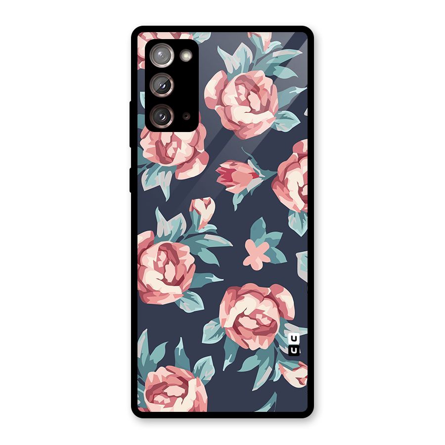 Flowers Painting Glass Back Case for Galaxy Note 20