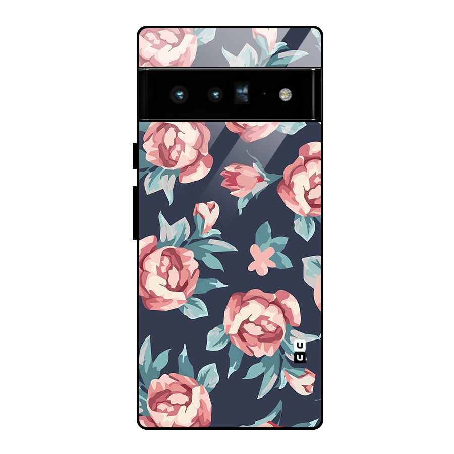 Flowers Painting Glass Back Case for Google Pixel 6 Pro
