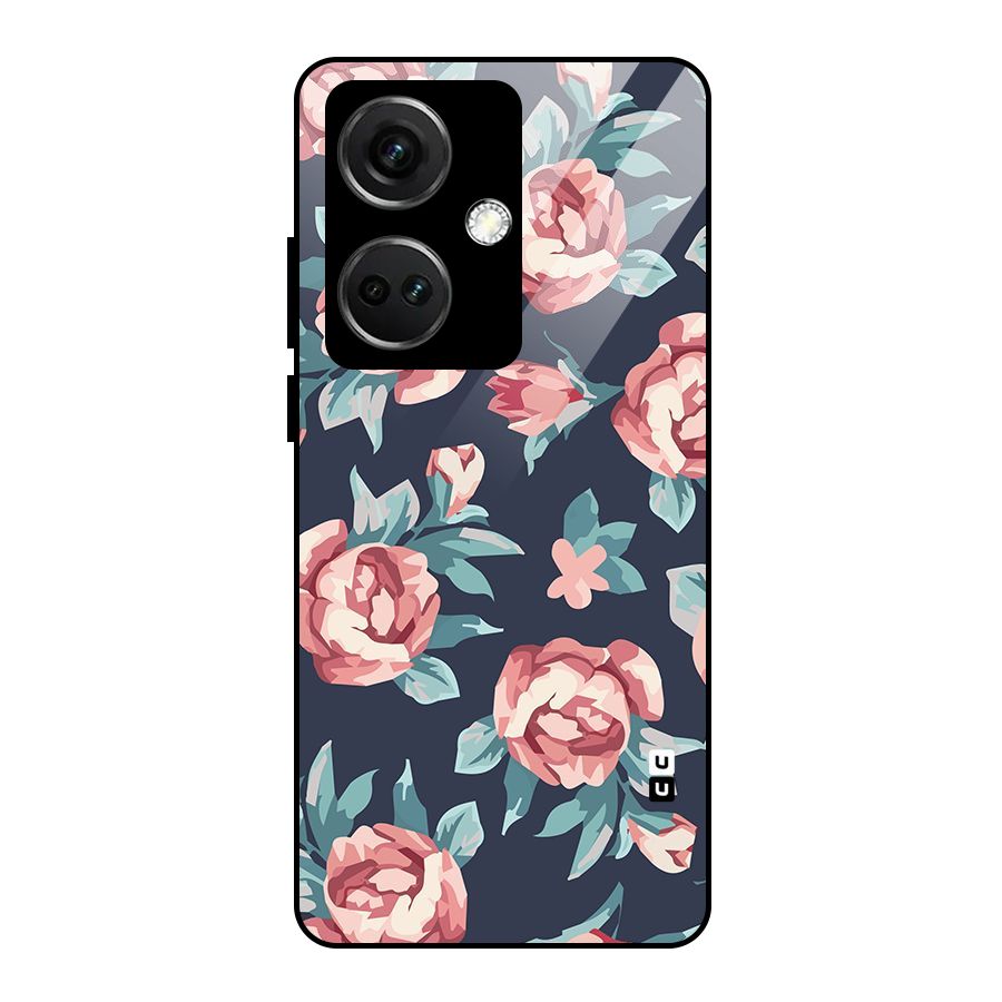 Flowers Painting Glass Back Case for OnePlus Nord CE 3 5G