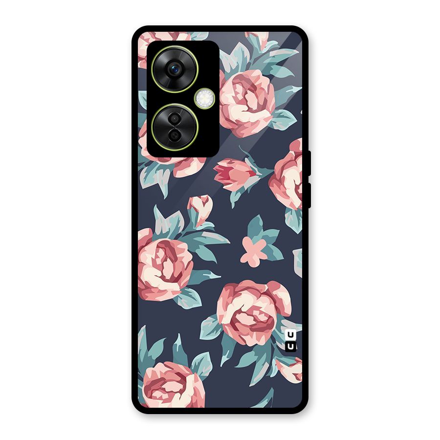 Flowers Painting Glass Back Case for OnePlus Nord CE 3 Lite