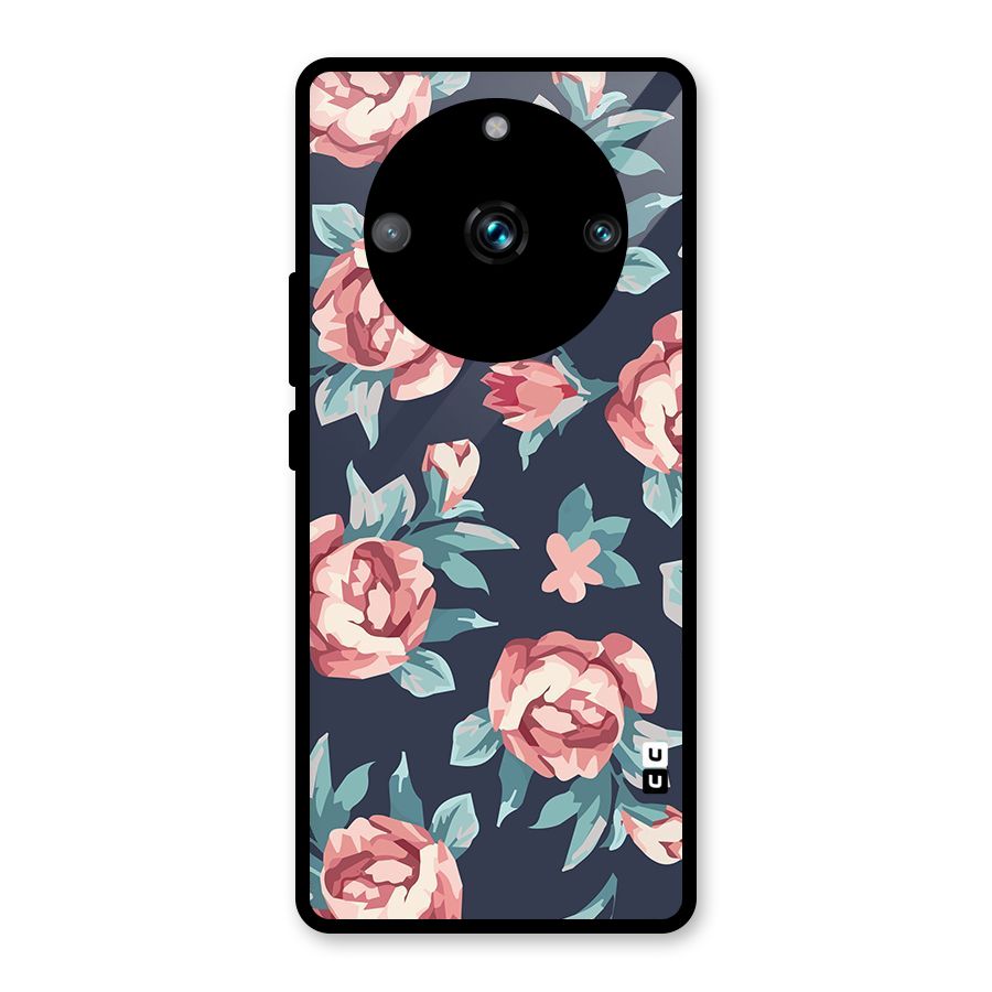 Flowers Painting Glass Back Case for Realme 11 Pro Plus