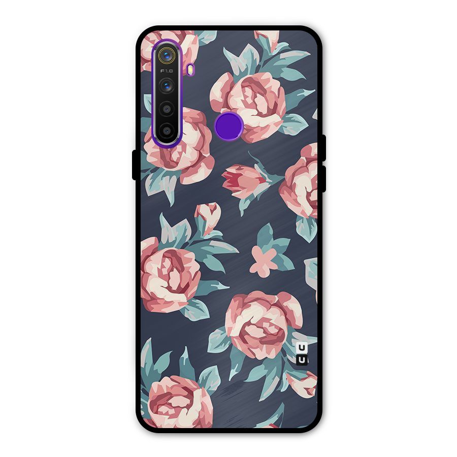 Flowers Painting Glass Back Case for Realme 5s
