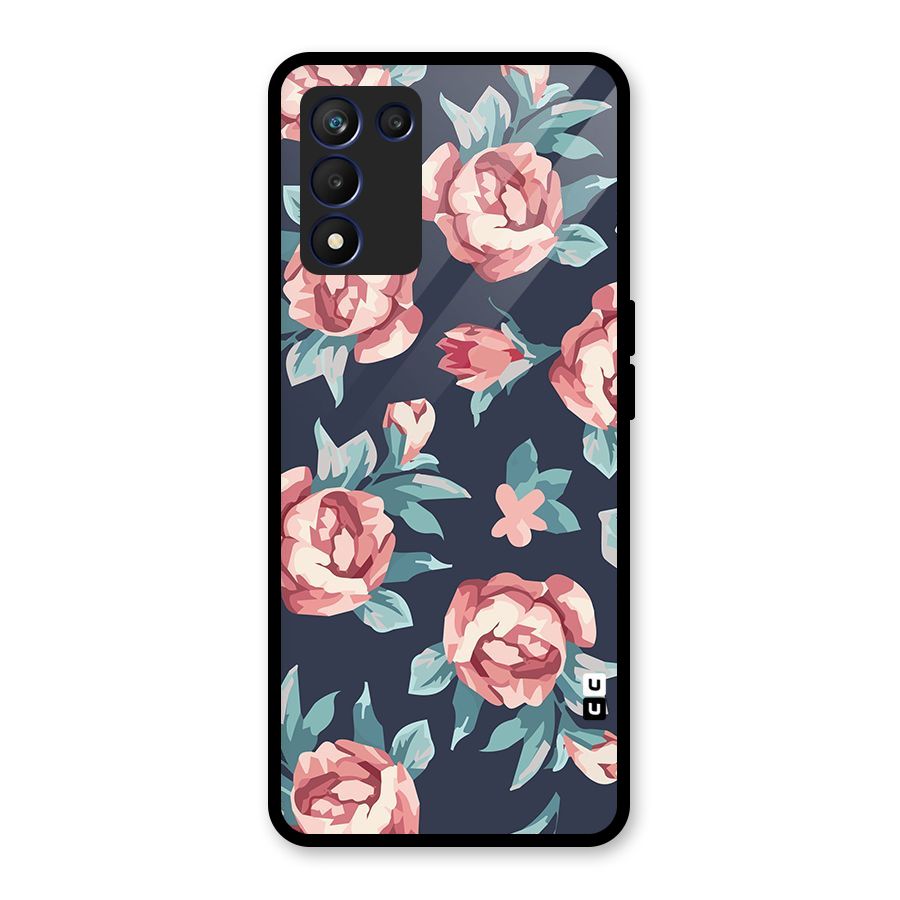 Flowers Painting Glass Back Case for Realme 9 5G Speed