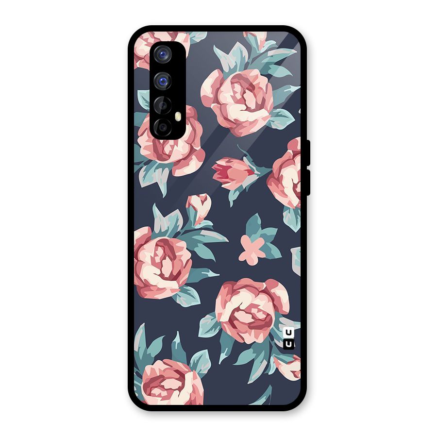 Flowers Painting Glass Back Case for Realme Narzo 20 Pro