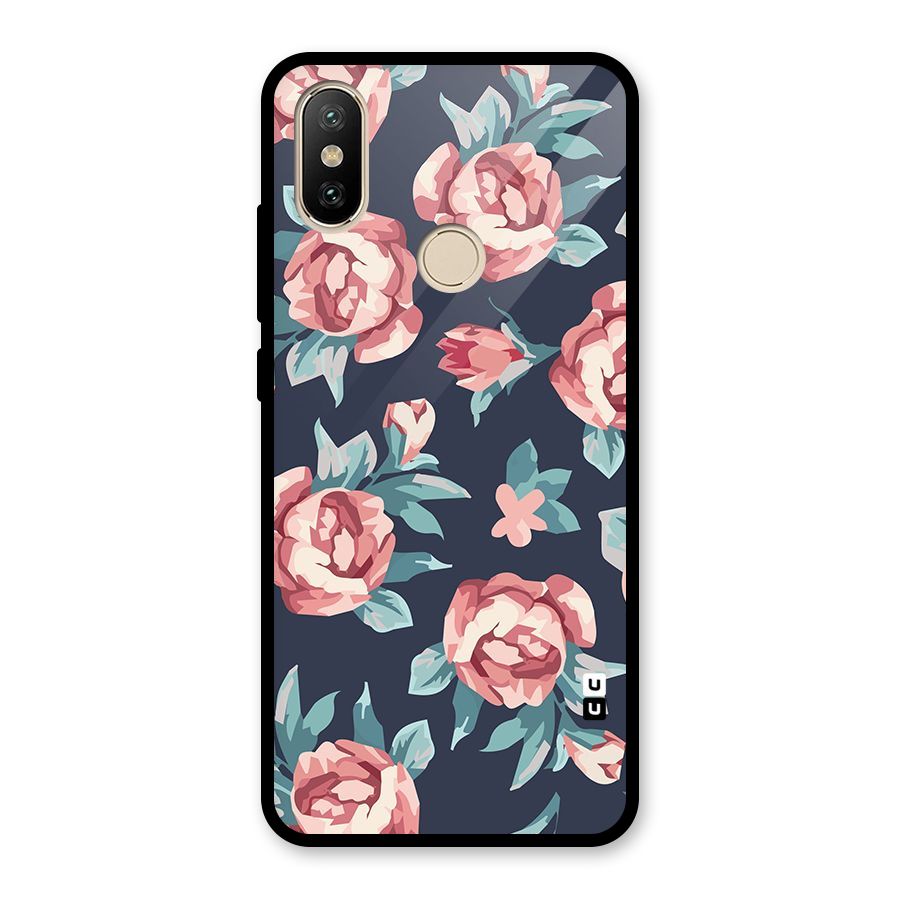 Flowers Painting Glass Back Case for Redmi A2