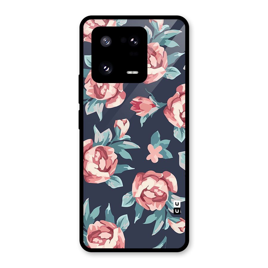 Flowers Painting Glass Back Case for Xiaomi 13 Pro