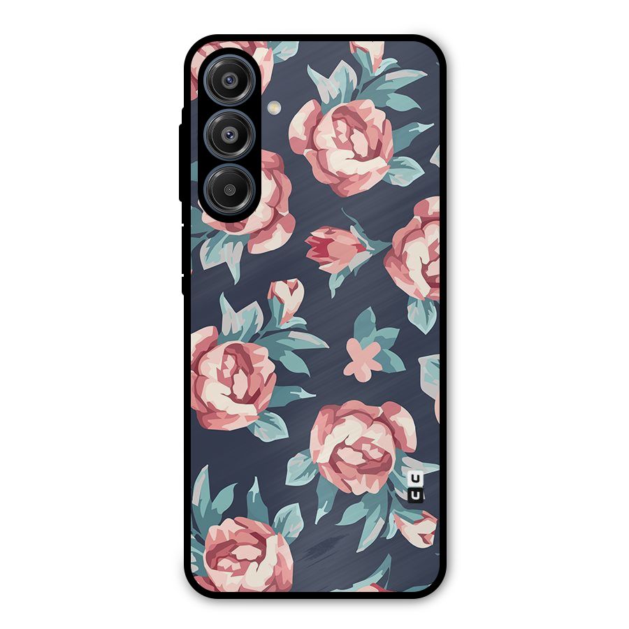 Flowers Painting Metal Back Case for Galaxy A16 5G