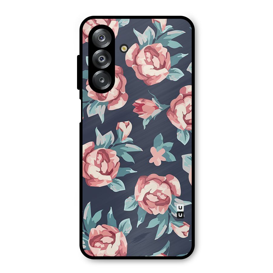 Flowers Painting Metal Back Case for Galaxy A26