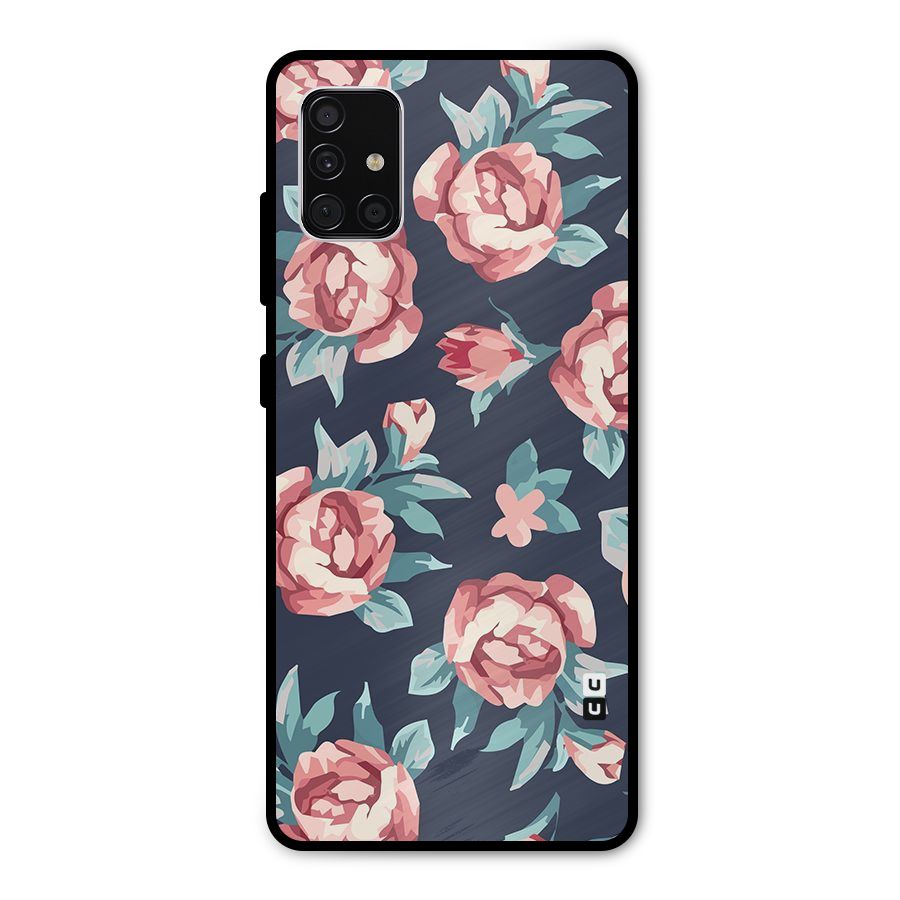 Flowers Painting Metal Back Case for Galaxy A51