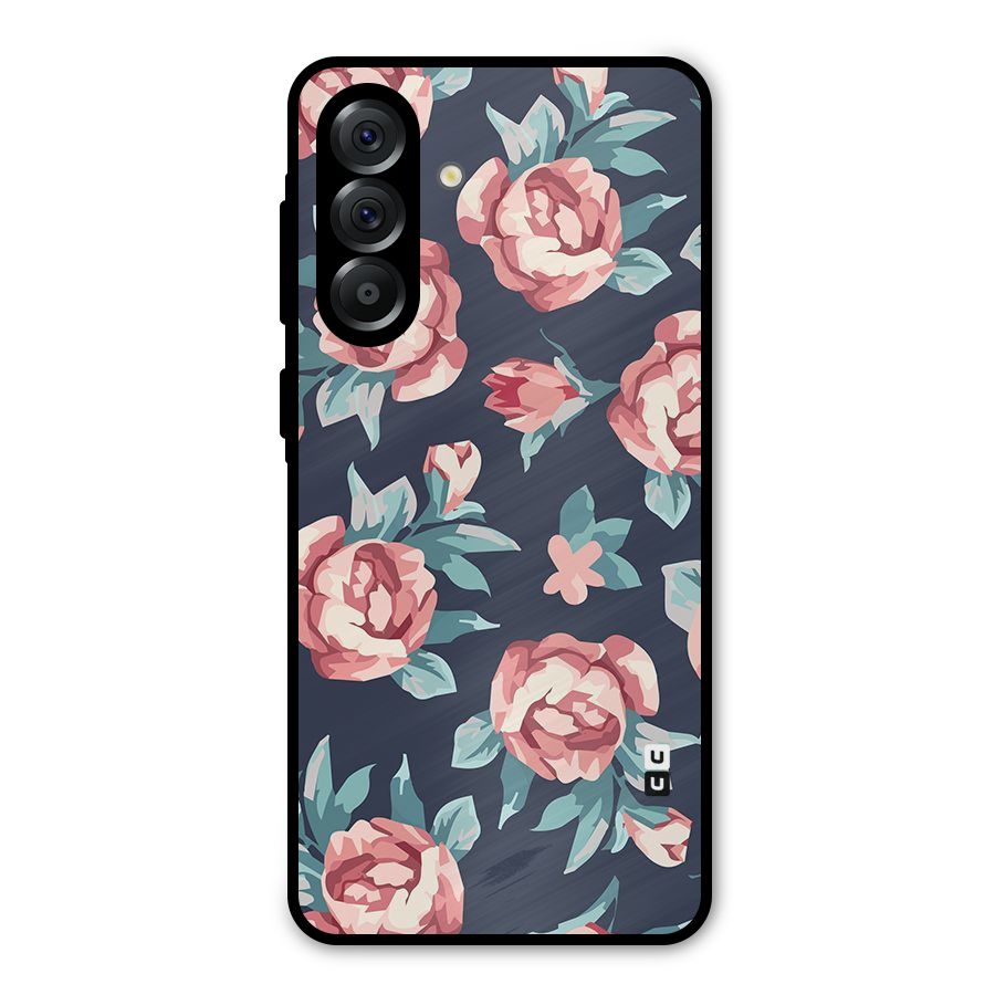 Flowers Painting Metal Back Case for Galaxy A56