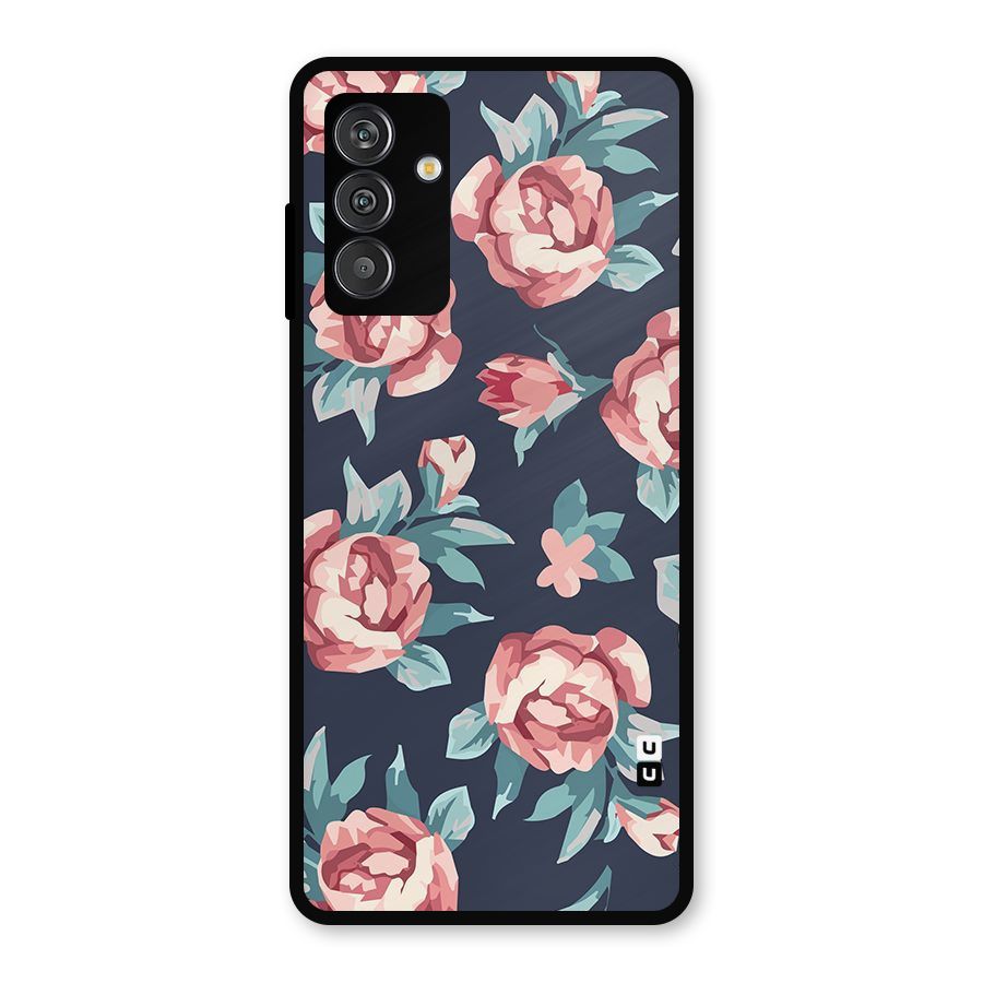 Flowers Painting Metal Back Case for Galaxy F13