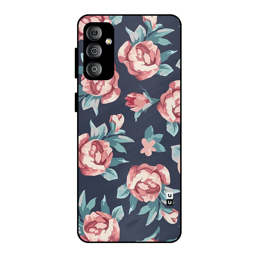 Flowers Painting Metal Back Case for Galaxy F23