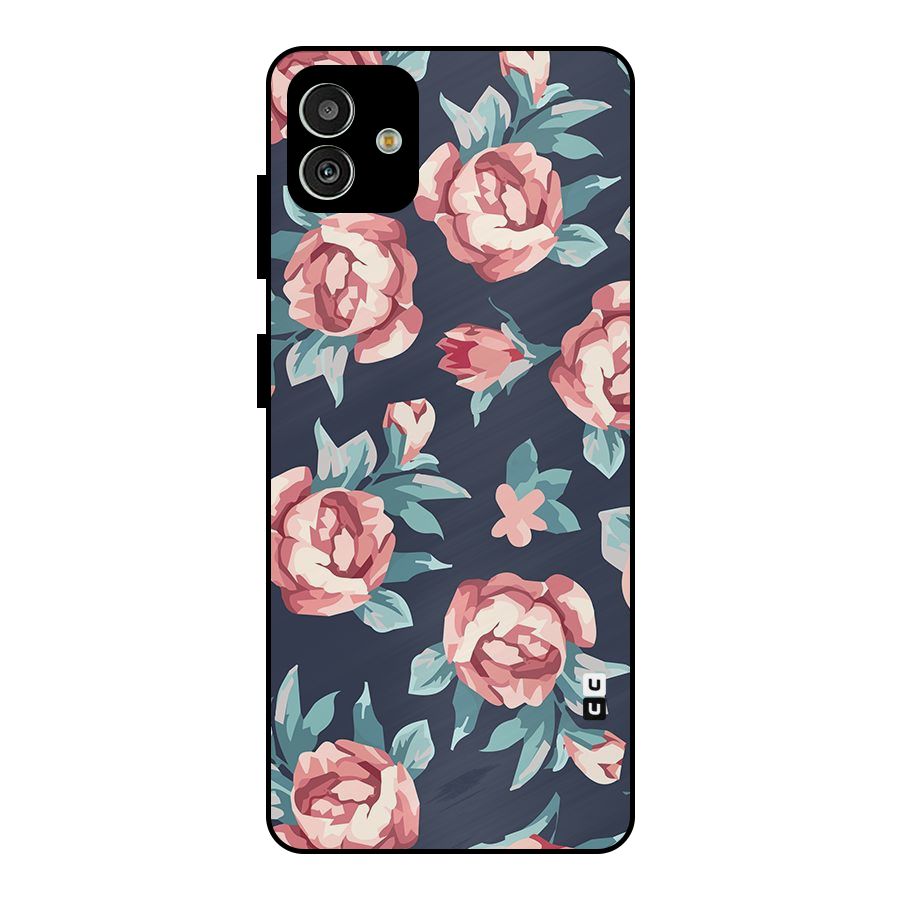 Flowers Painting Metal Back Case for Galaxy M13 5G
