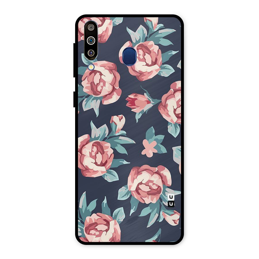 Flowers Painting Metal Back Case for Galaxy M30