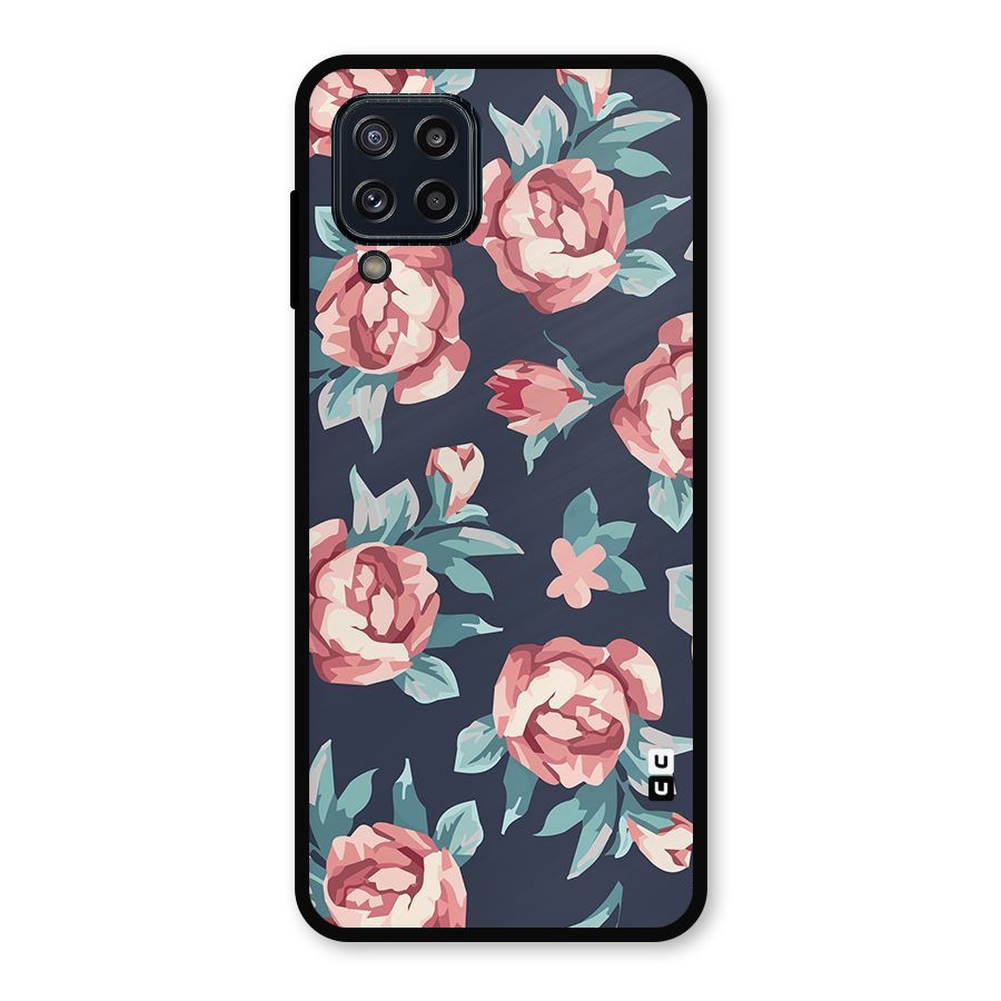 Flowers Painting Metal Back Case for Galaxy M32