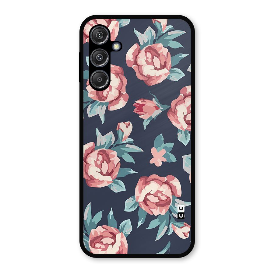 Flowers Painting Metal Back Case for Galaxy M34 5G