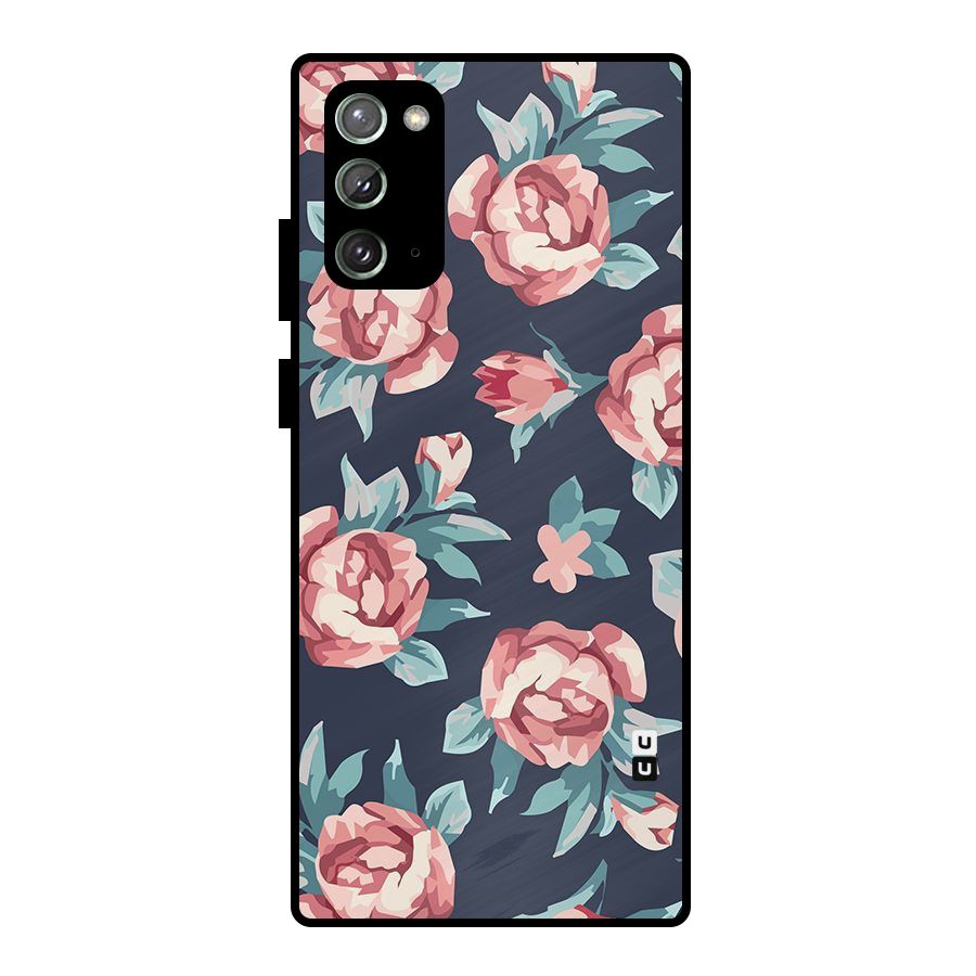 Flowers Painting Metal Back Case for Galaxy Note 20