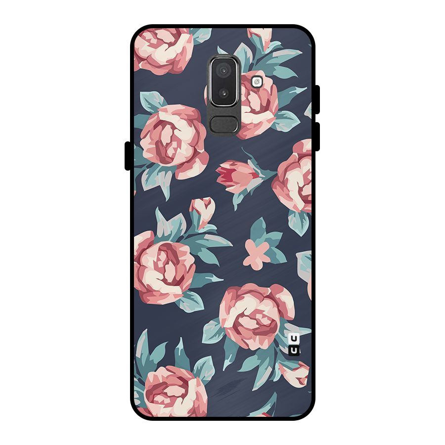 Flowers Painting Metal Back Case for Galaxy On8 (2018)