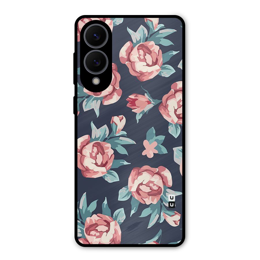 Flowers Painting Metal Back Case for Galaxy S25 Edge