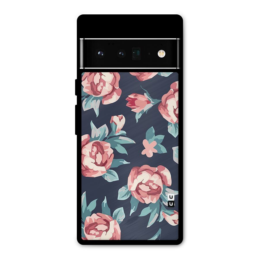 Flowers Painting Metal Back Case for Google Pixel 6 Pro