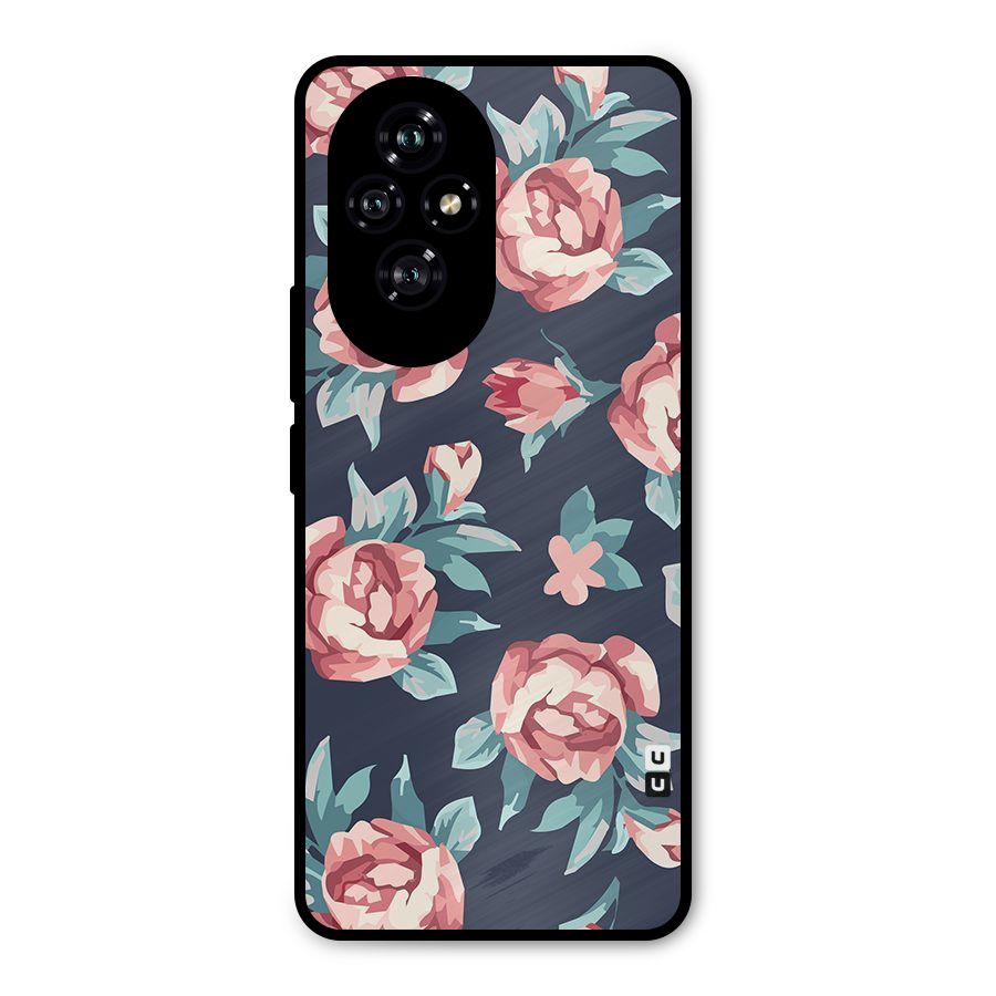 Flowers Painting Metal Back Case for Honor 200
