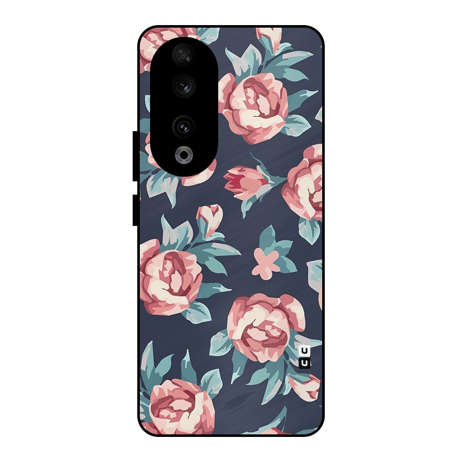 Flowers Painting Metal Back Case for Honor 90