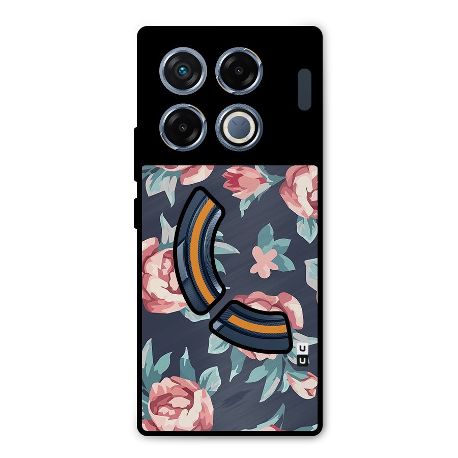 Flowers Painting Metal Back Case for Infinix GT 20 Pro